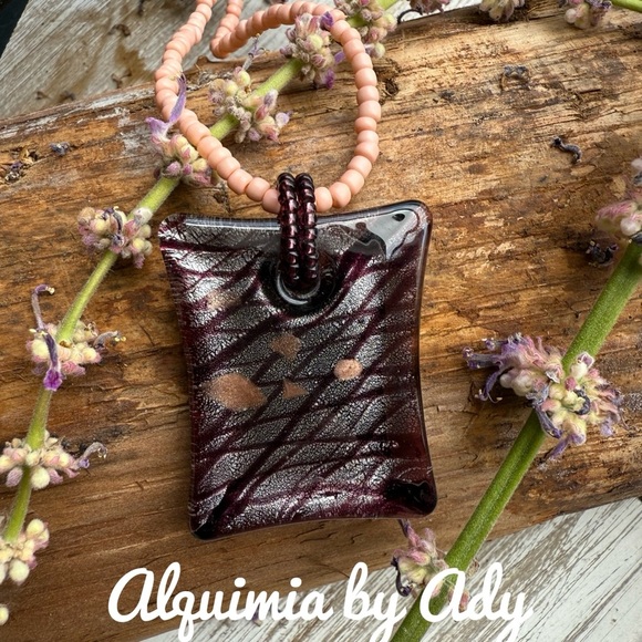 Handcrafted Glass Pendant Necklace - Picture 1 of 4